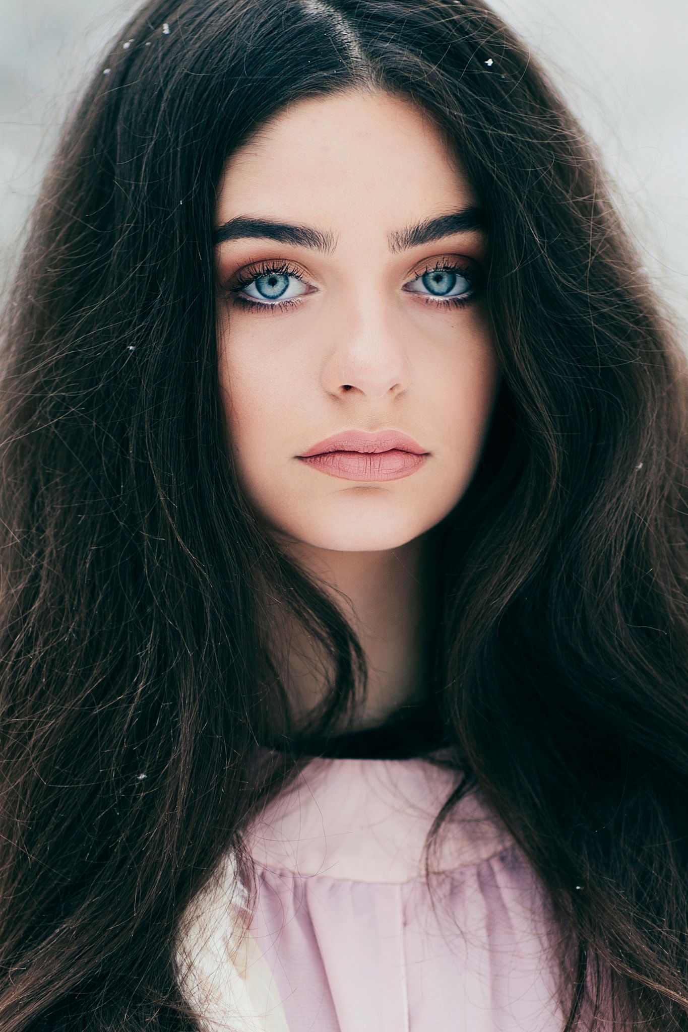 Black hair blue eyes girl