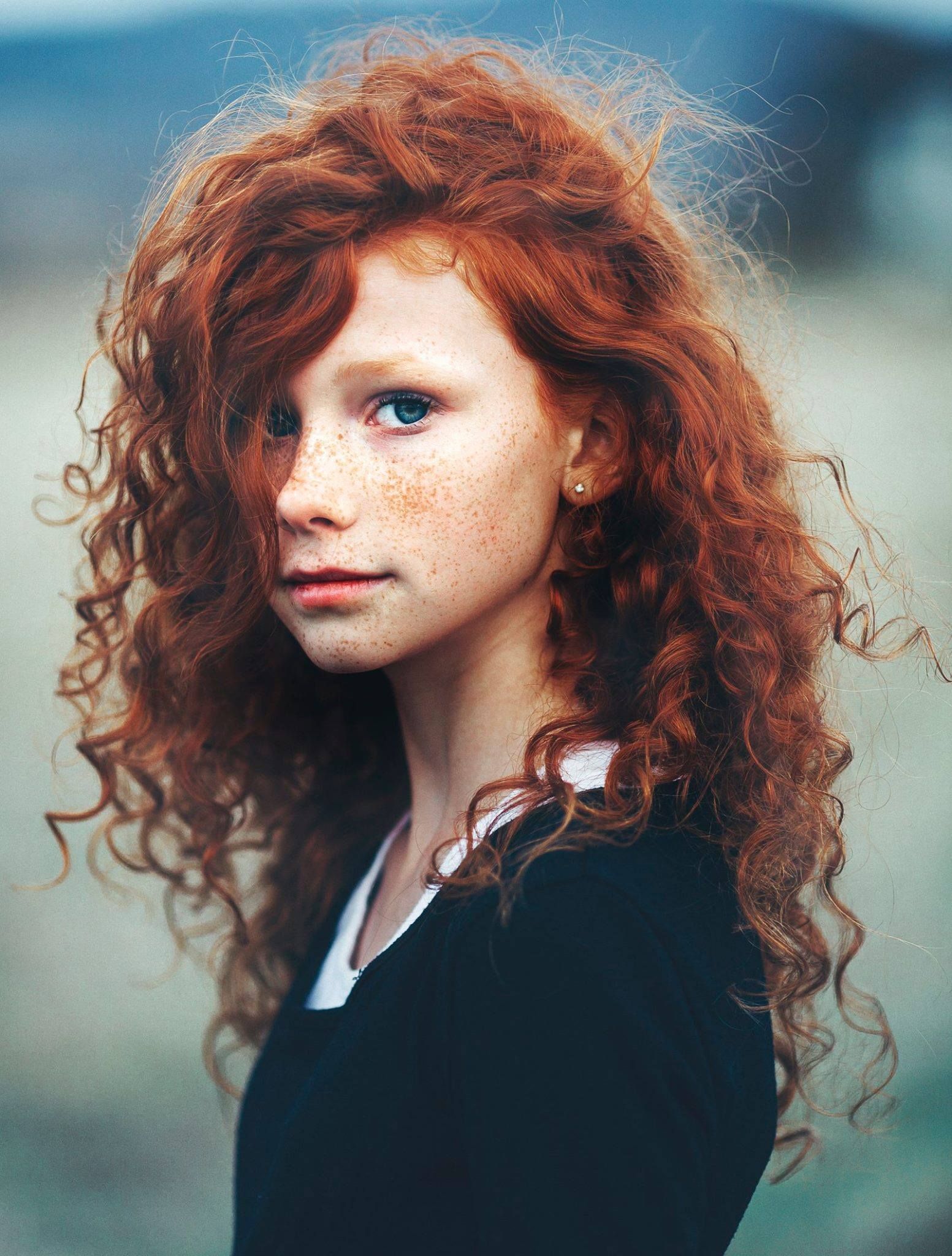Young teen girl self shot redhead