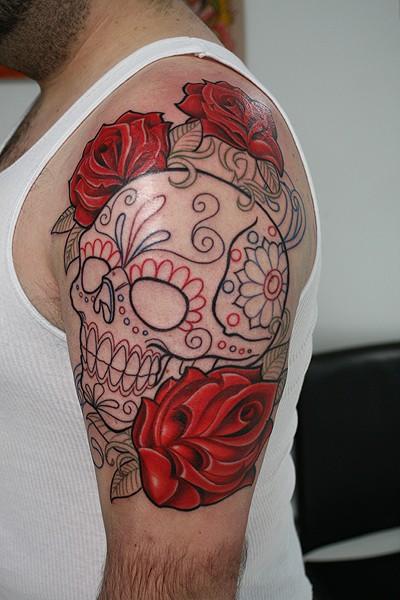 Sexy sugar skull girl tattoo designs