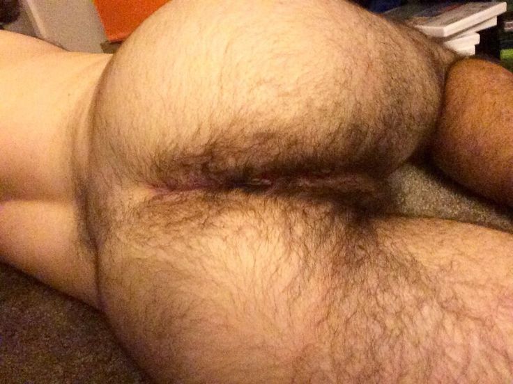 Naked men with hairy butts