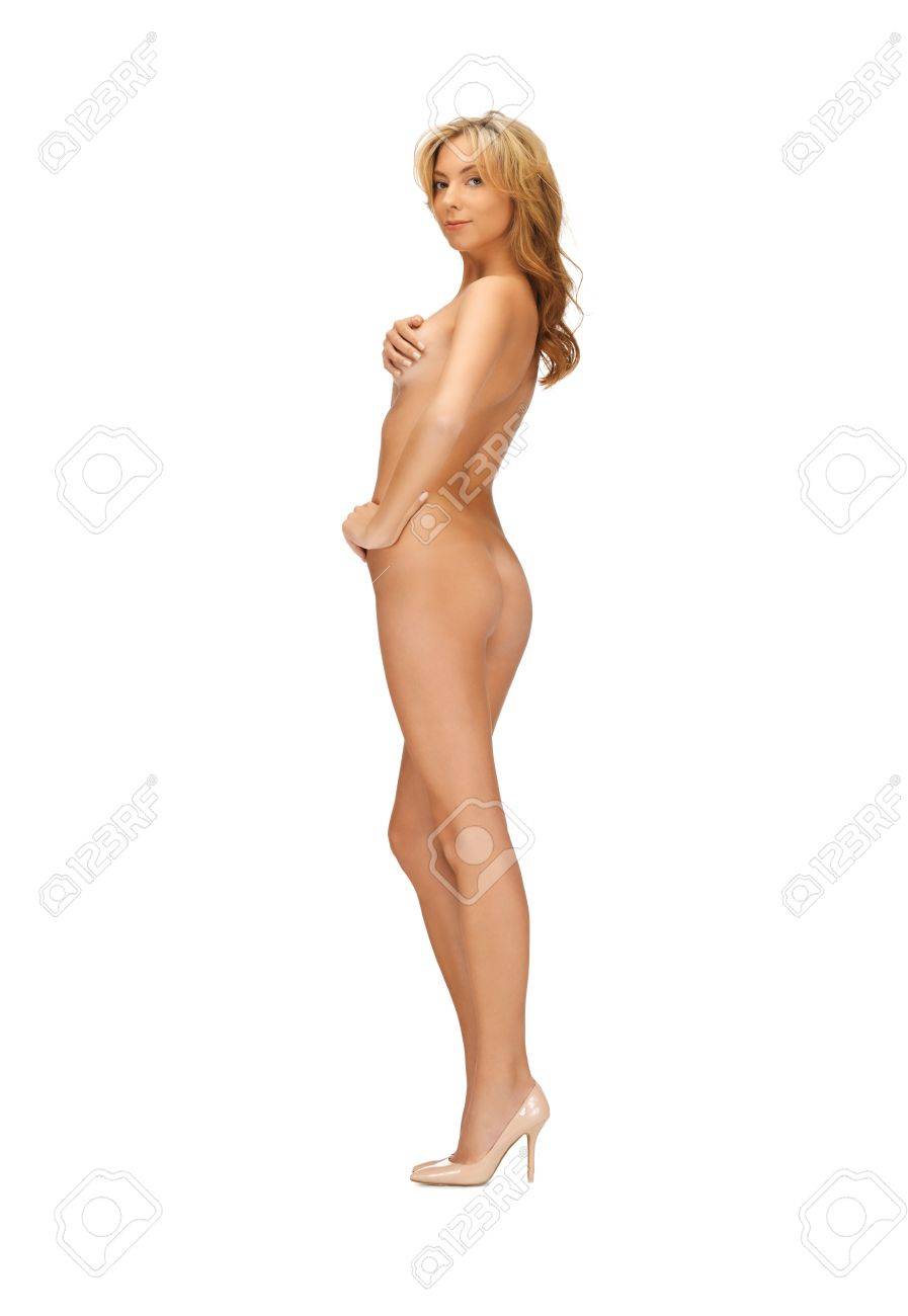 Naked woman in high heels