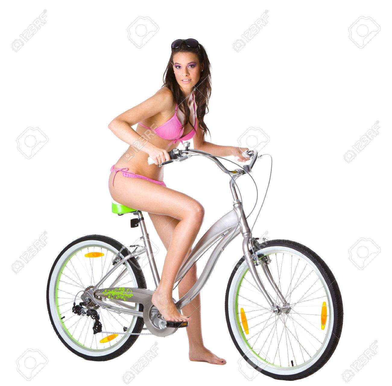 Bike bikini girl in