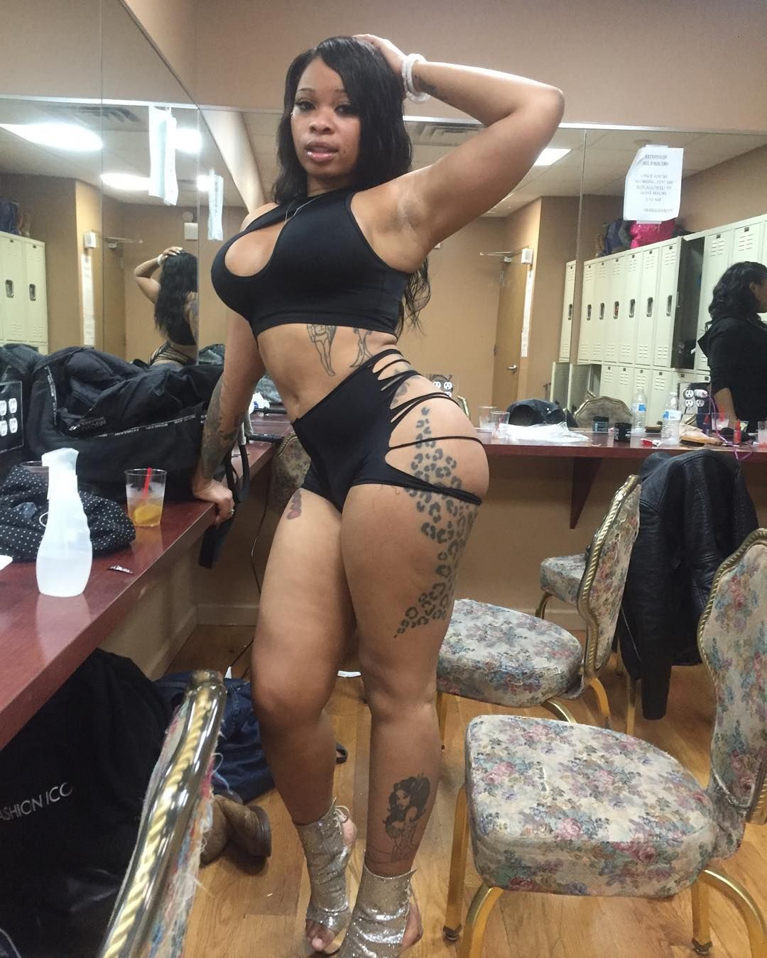 Ebony stripper anal