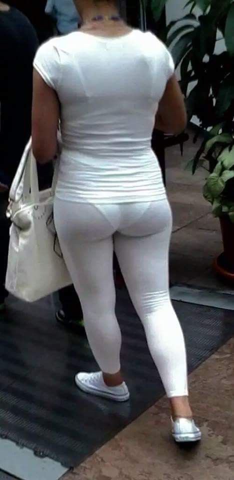 See through white panties and leggings