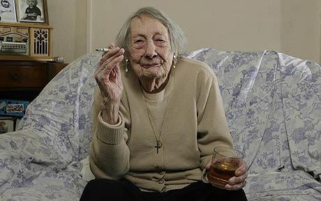 German mature woman smoking