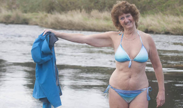 Mature women in skimpy bikinis