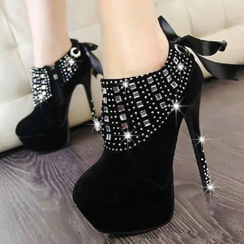Beautiful girls black high heels