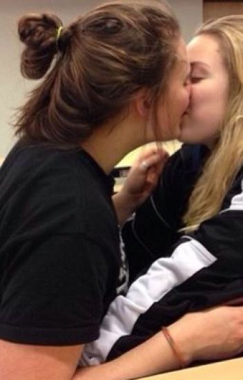 Lesbian teacher and student kissing