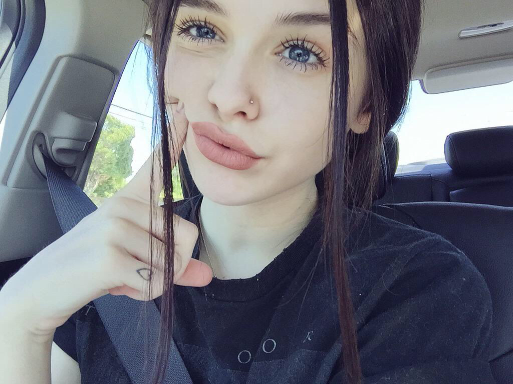 Cute teen girl with blue eyes