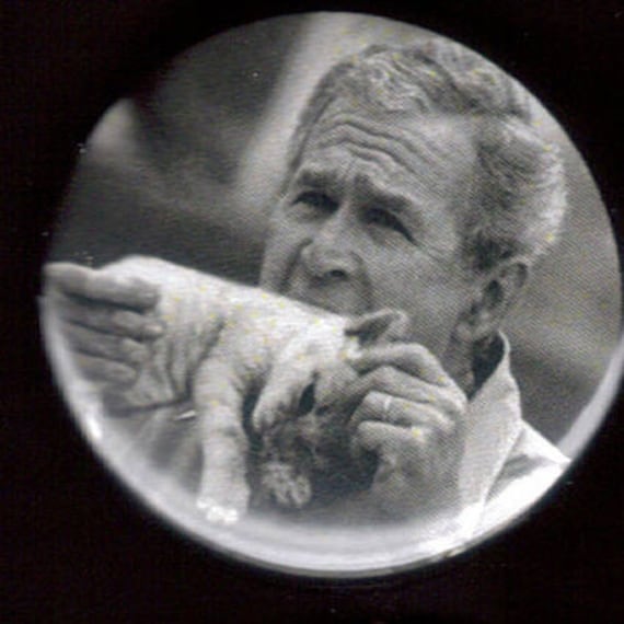 George bush eating kitten