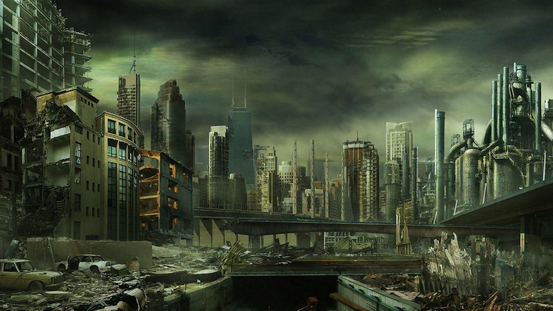 Post apocalyptic destroyed city
