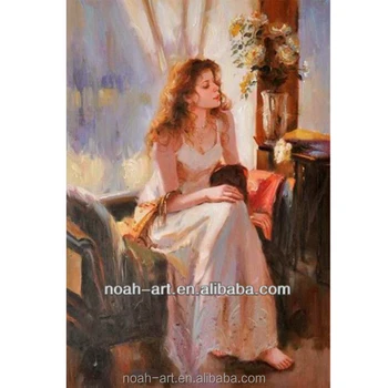 Beautiful woman oil painting