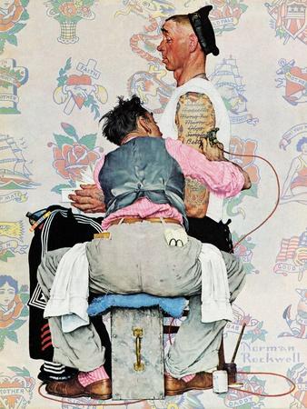 Norman rockwell tattoo painting