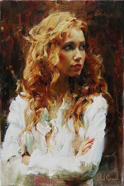 Beautiful woman oil painting