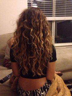 Curly hair brunette ass