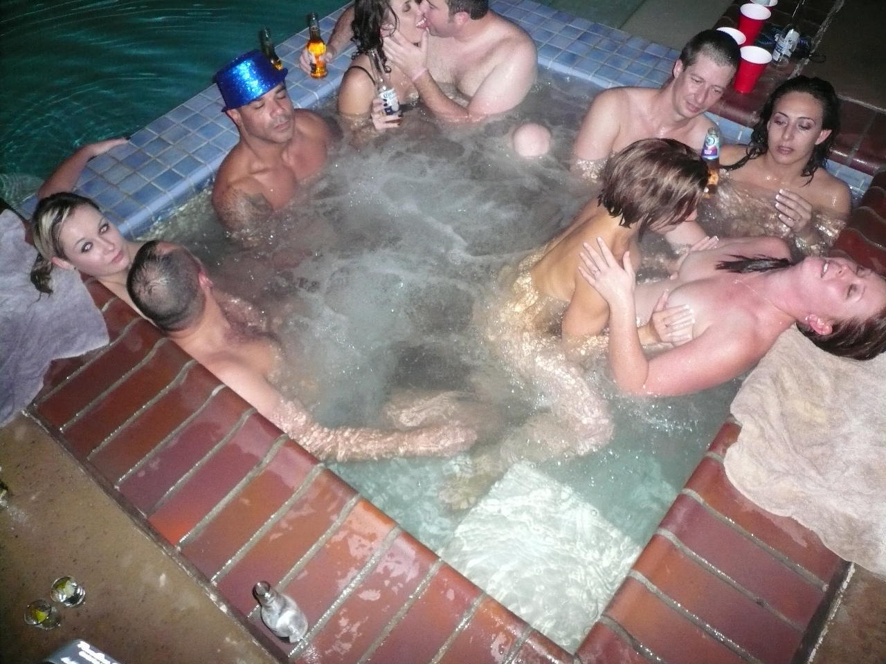 Hot tub sex party