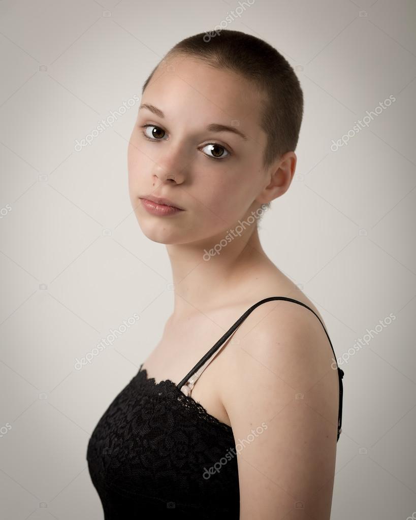 Bald slut stock photo