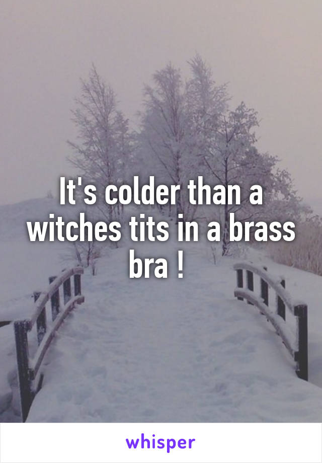 Witches tit in a brass bra