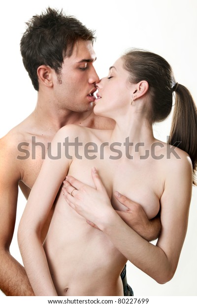Naked girls kissing boys lips