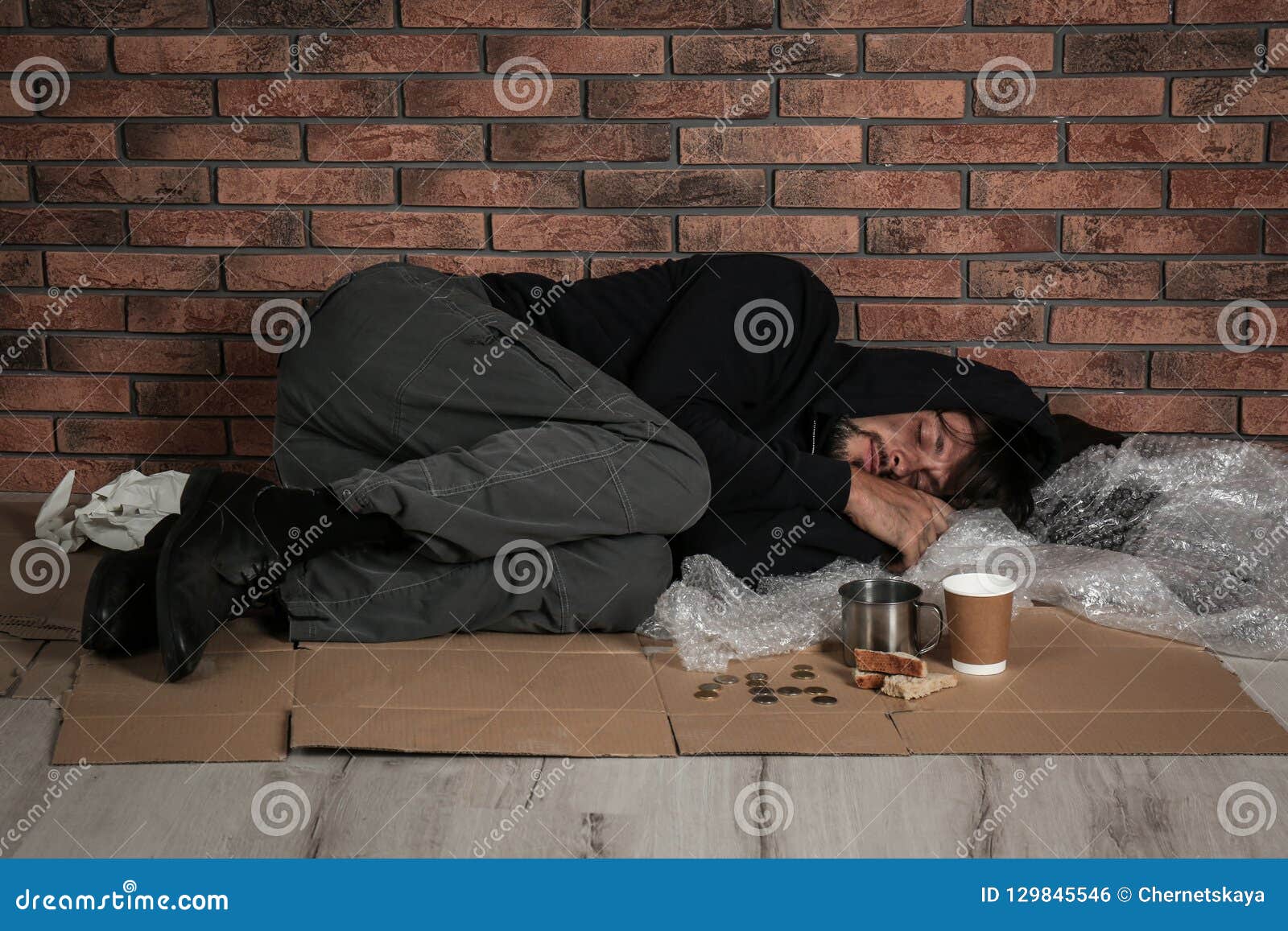 Man sleeping on floor
