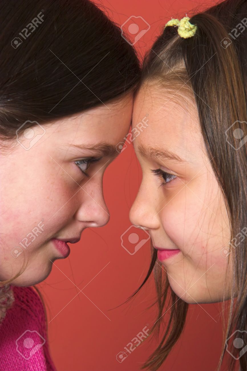 Real young girls touching each other