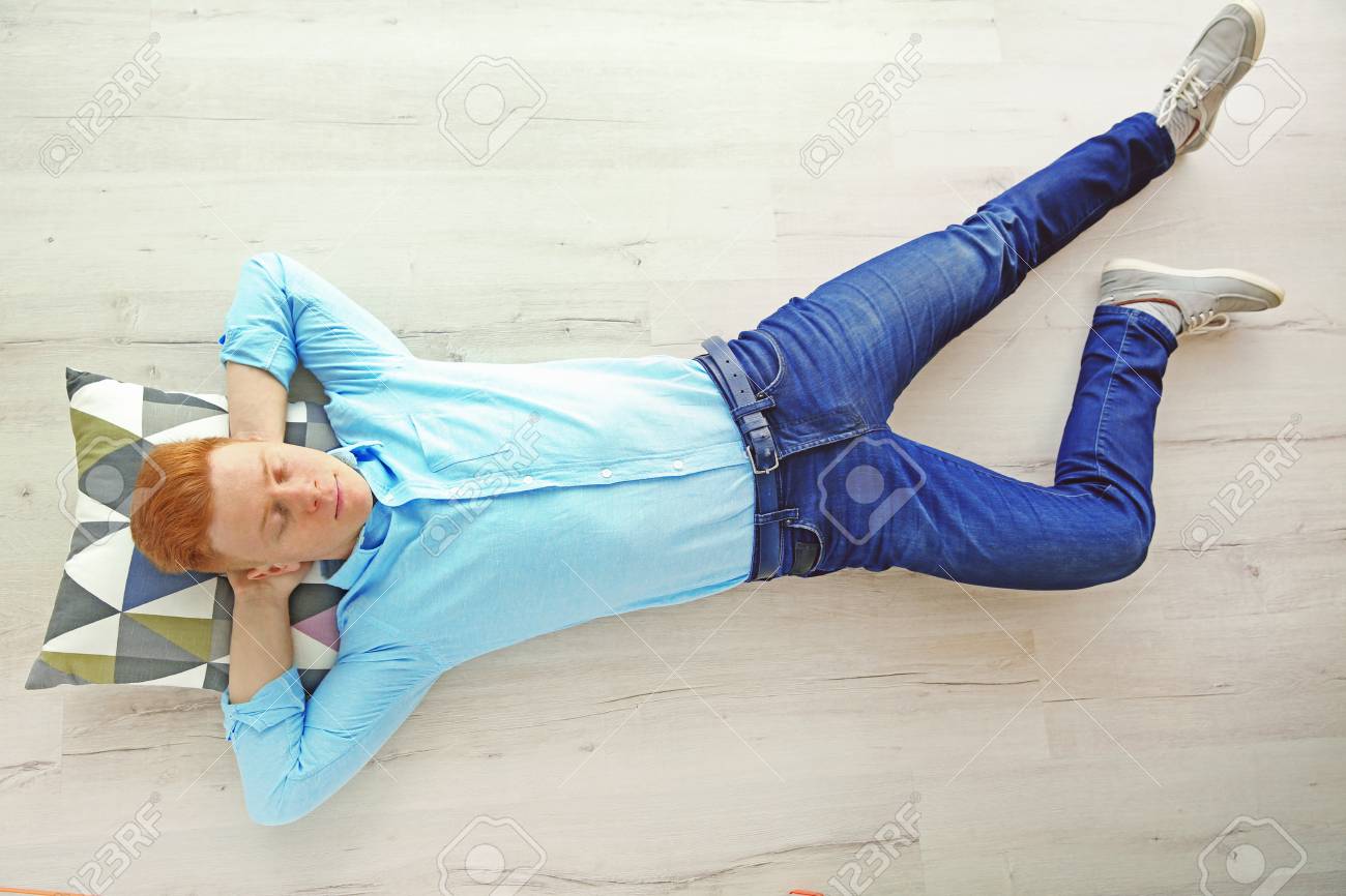 Man sleeping on floor