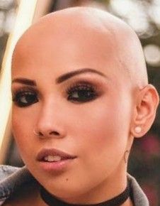 Girl head shaved smooth