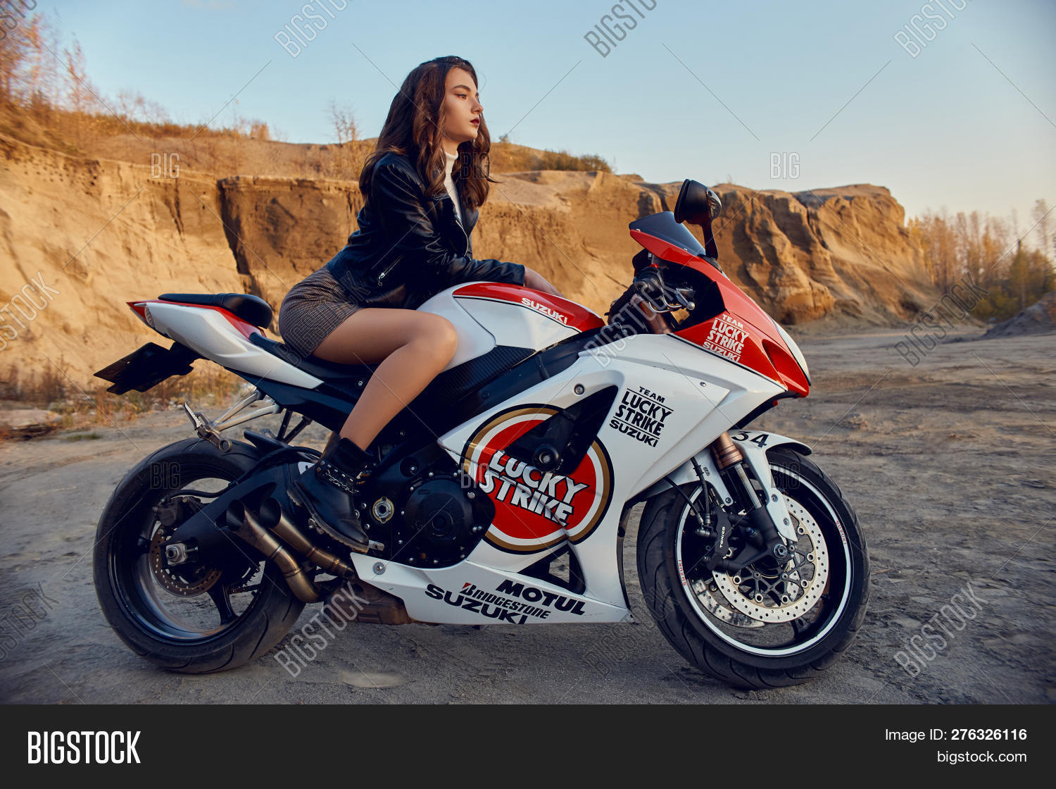Teen girl on motorcycle
