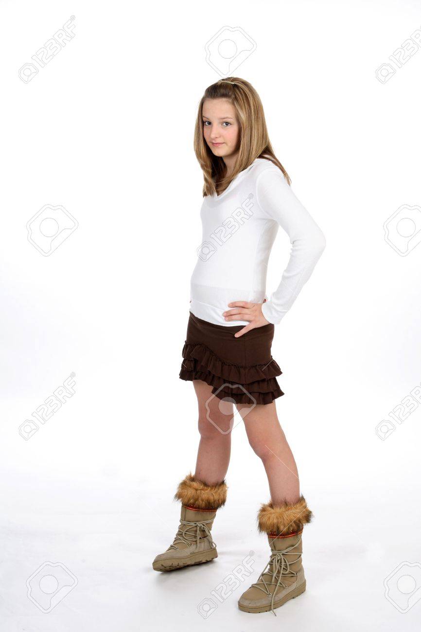 Teen girls in mini skirts