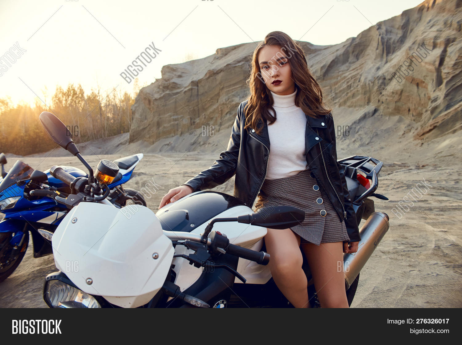Teen girl on motorcycle