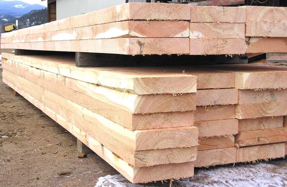 Rough sawn douglas fir lumber