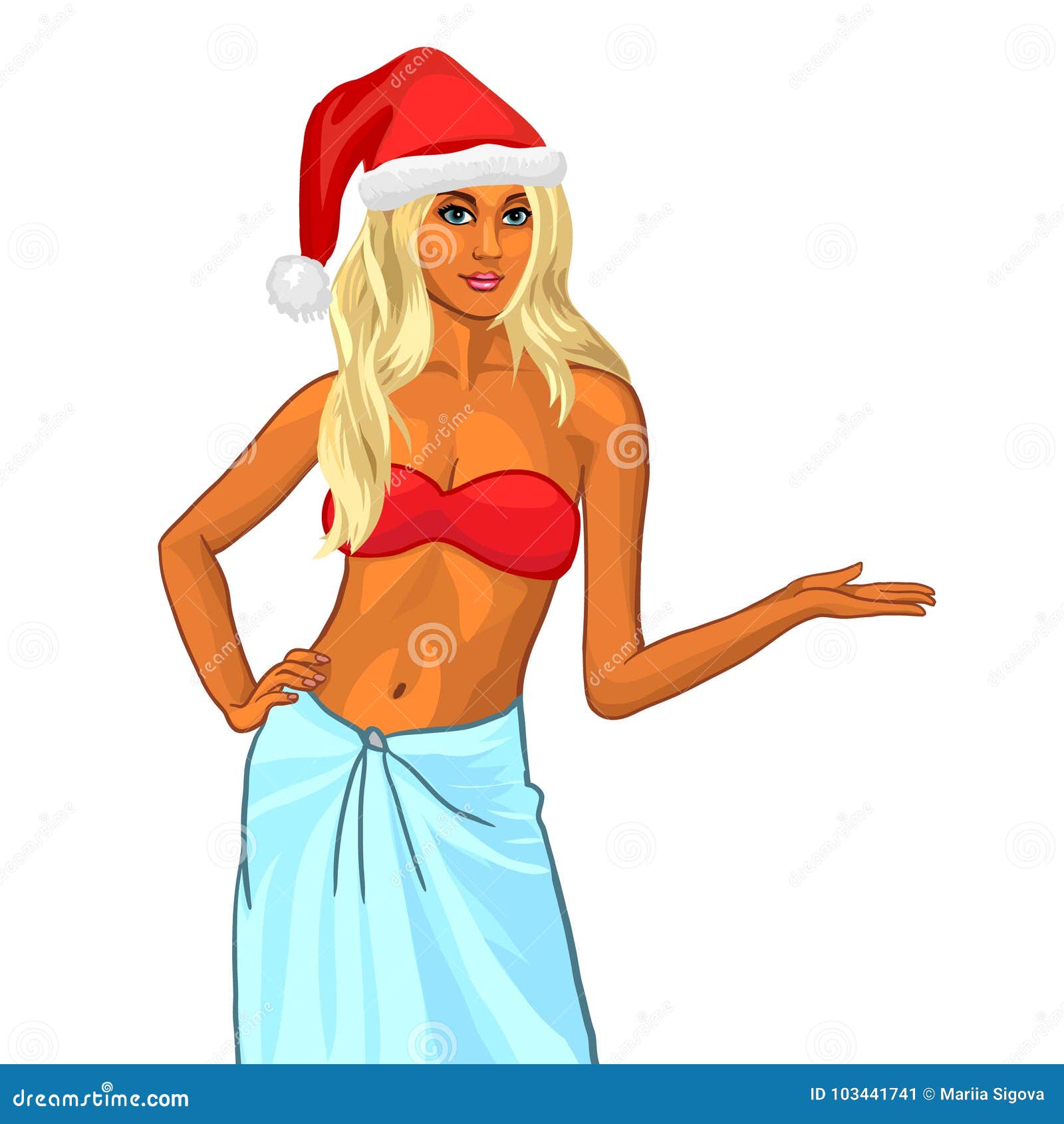 Christmas greeting cards girls in bikinis