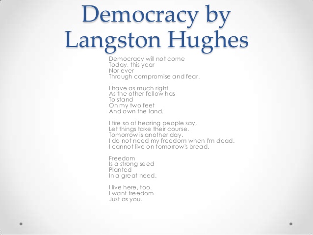 Langston hughes analysis poem democracy