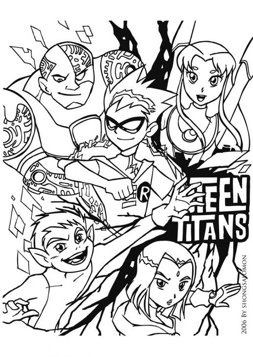 Teen titan coloring printouts