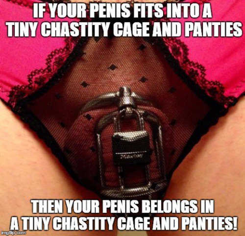 Chastity sissy porn caption