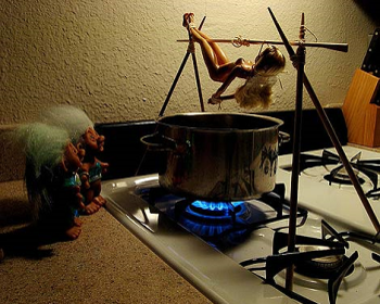 Cannibal cooking art girl