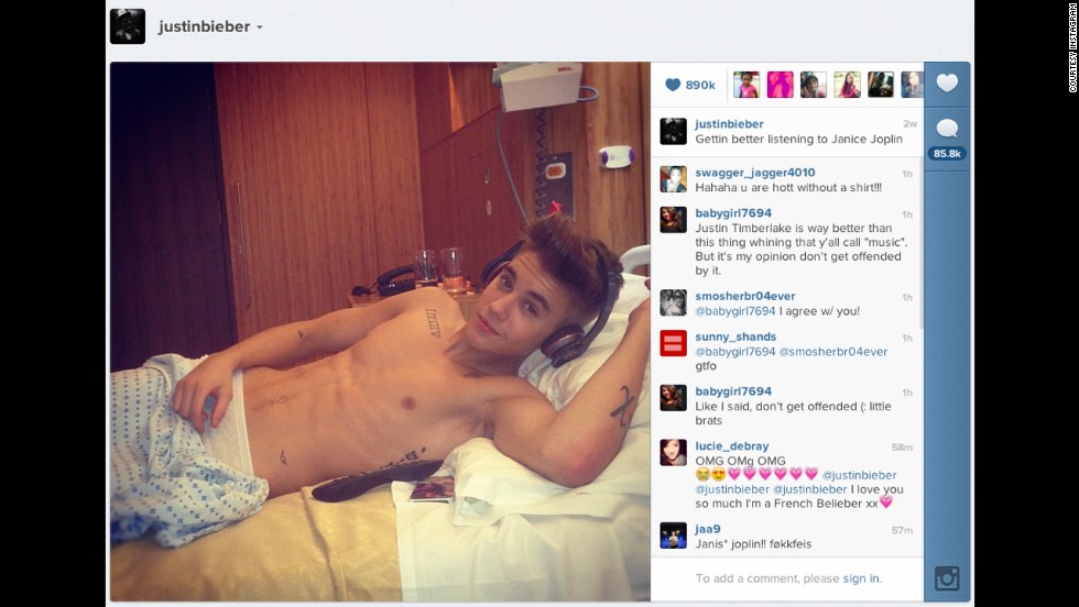 Justin bieber shirtless hospital