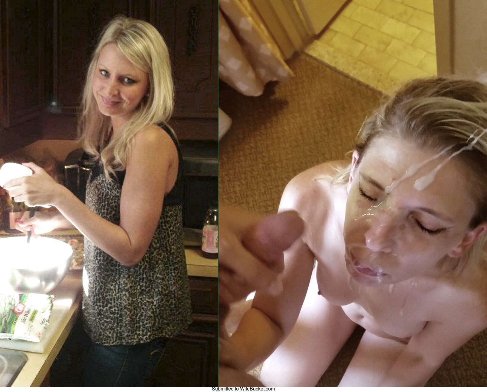 Naked wife before and after cum shot