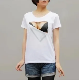 Shirt with boob holes in it