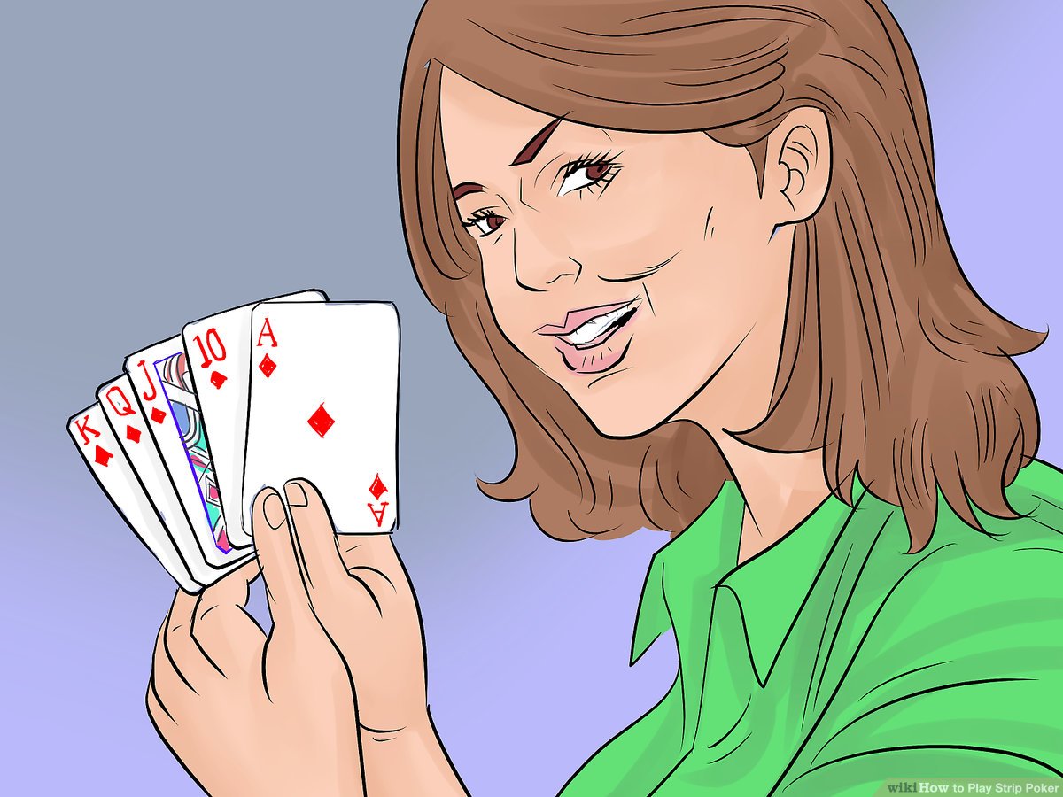 Stripping women strip poker