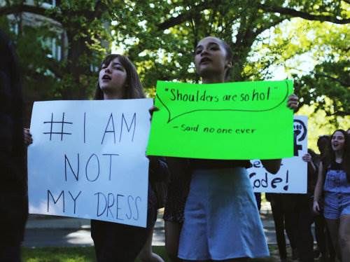 Students protest dress code